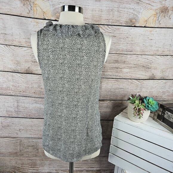 Banana Republic Sleeveless Ruffle Detail Animal Print Top Size 2‎ - Picture 4 of 8